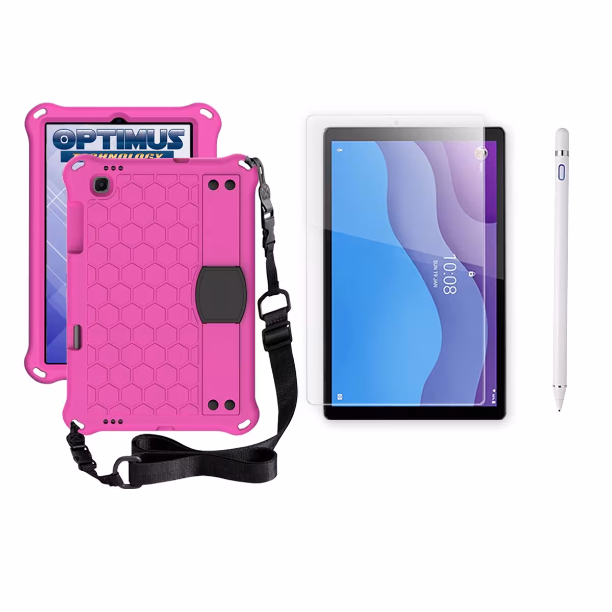 Kit Estuche Protector Correa + Vidrio Templado + Lápiz Digital para Tablet Lenovo M10 HD TB-X306