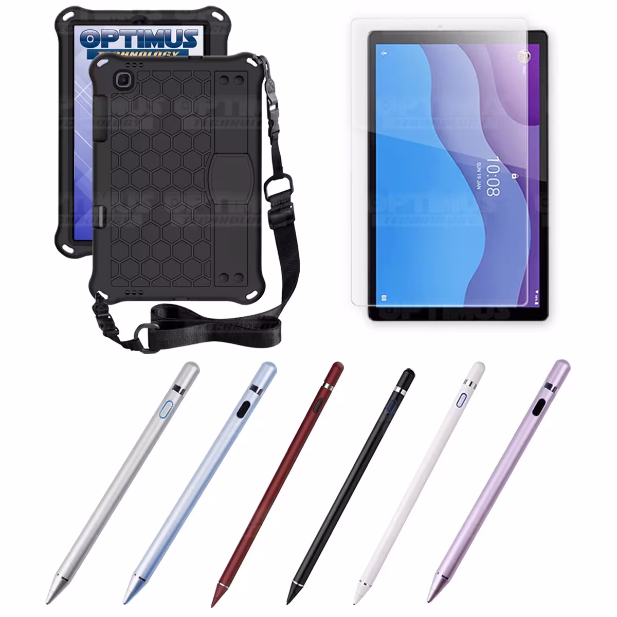 Kit Estuche Protector Correa + Vidrio Templado + Lápiz Digital para Tablet Lenovo M10 HD TB-X306