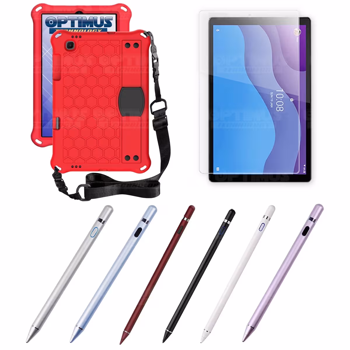 Kit Estuche Protector Correa + Vidrio Templado + Lápiz Digital para Tablet Lenovo M10 HD TB-X306