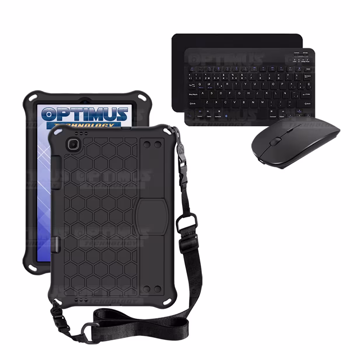 Kit Case Forro Protector con correa + Teclado y Mouse Ratón Bluetooth para Tablet Lenovo M10 HD TB-X306