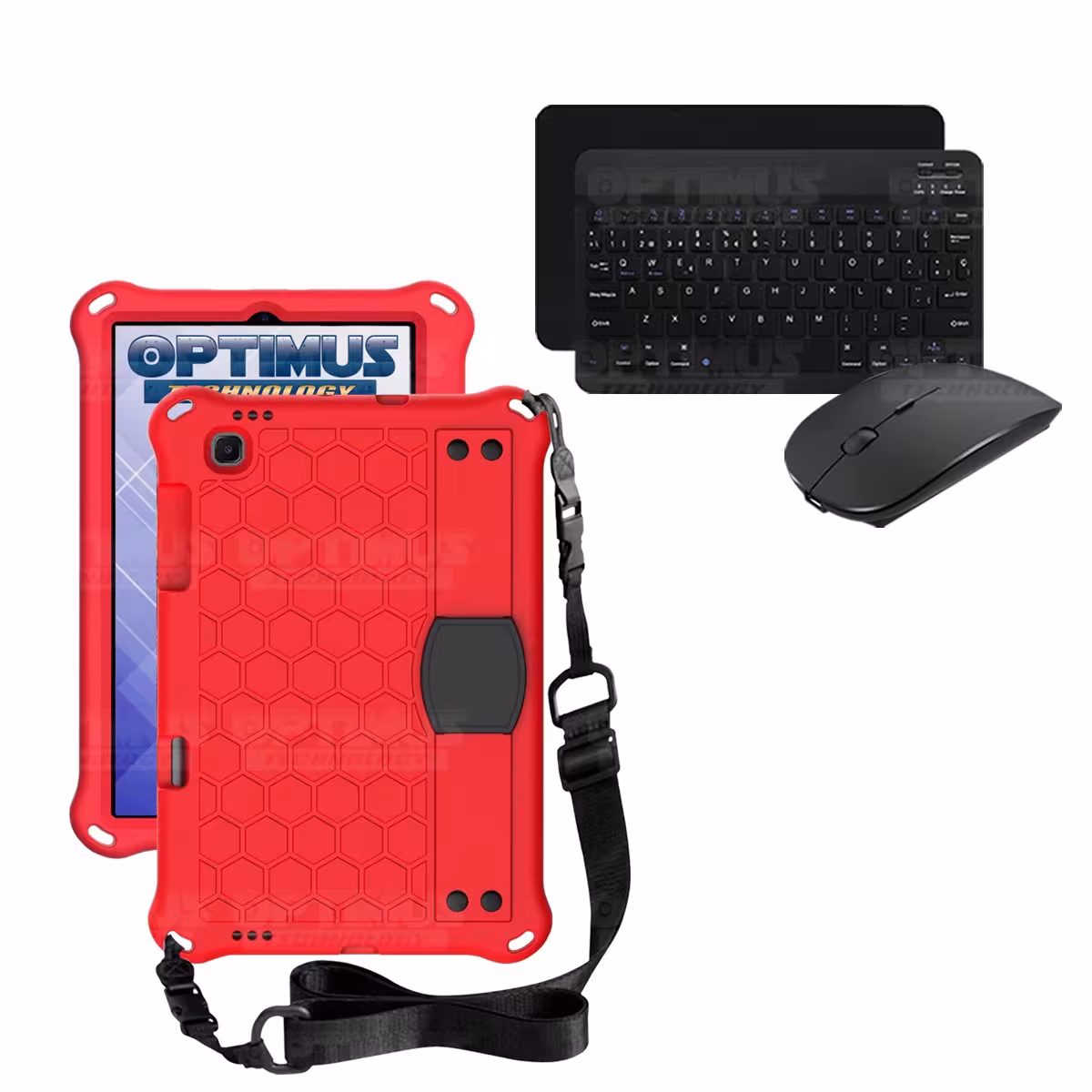 Kit Case Forro Protector con correa + Teclado y Mouse Ratón Bluetooth para Tablet Lenovo M10 HD TB-X306