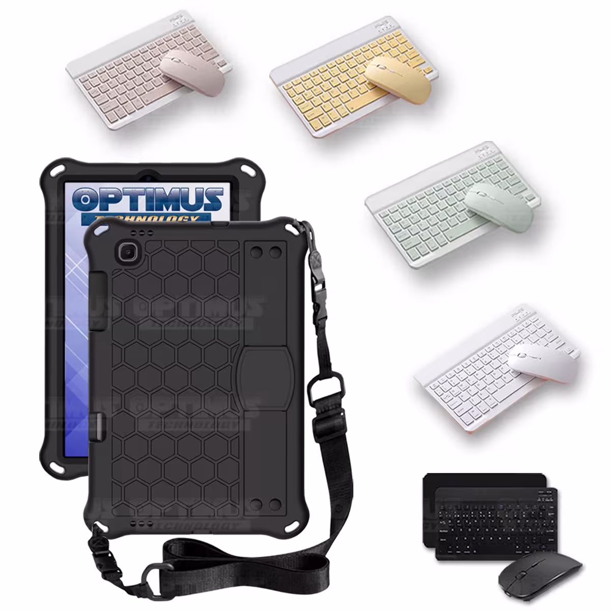 Kit Case Forro Protector con correa + Teclado y Mouse Ratón Bluetooth para Tablet Lenovo M10 HD TB-X306