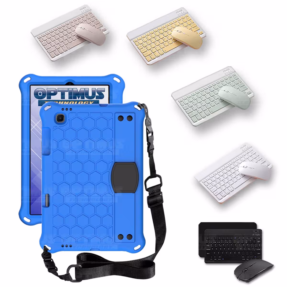 Kit Case Forro Protector con correa + Teclado y Mouse Ratón Bluetooth para Tablet Lenovo M10 HD TB-X306