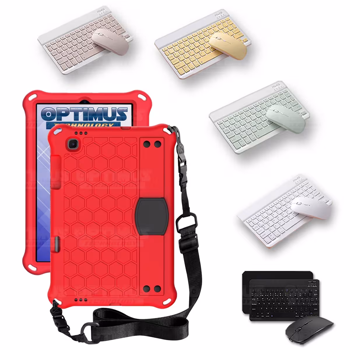 Kit Case Forro Protector con correa + Teclado y Mouse Ratón Bluetooth para Tablet Lenovo M10 HD TB-X306