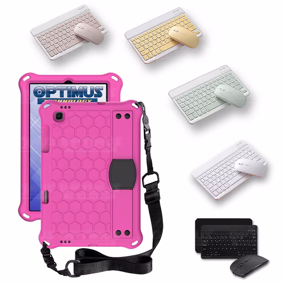 Kit Case Forro Protector con correa + Teclado y Mouse Ratón Bluetooth para Tablet Lenovo M10 HD TB-X306