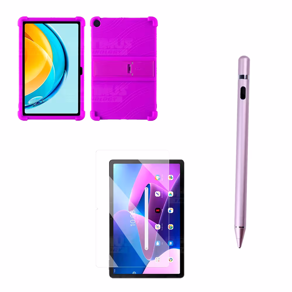 Combo Vidrio Templado + Estuche Protector Goma + Lápiz Digital Para Tablet Lenovo M10 3rth Gen (TB125FU) 10.6 2022