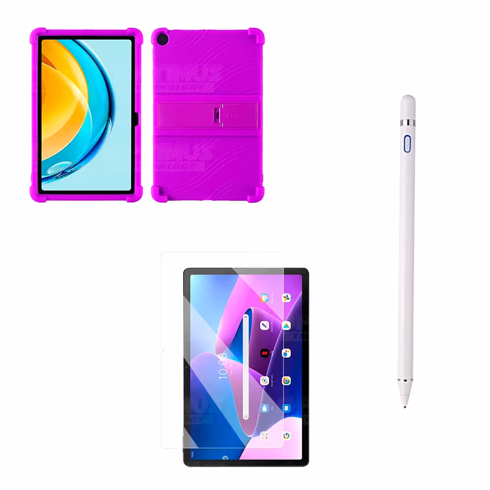 Combo Vidrio Templado + Estuche Protector Goma + Lápiz Digital Para Tablet Lenovo M10 3rth Gen (TB125FU) 10.6 2022