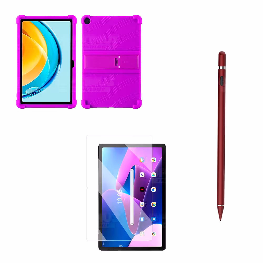 Combo Vidrio Templado + Estuche Protector Goma + Lápiz Digital Para Tablet Lenovo M10 3rth Gen (TB125FU) 10.6 2022