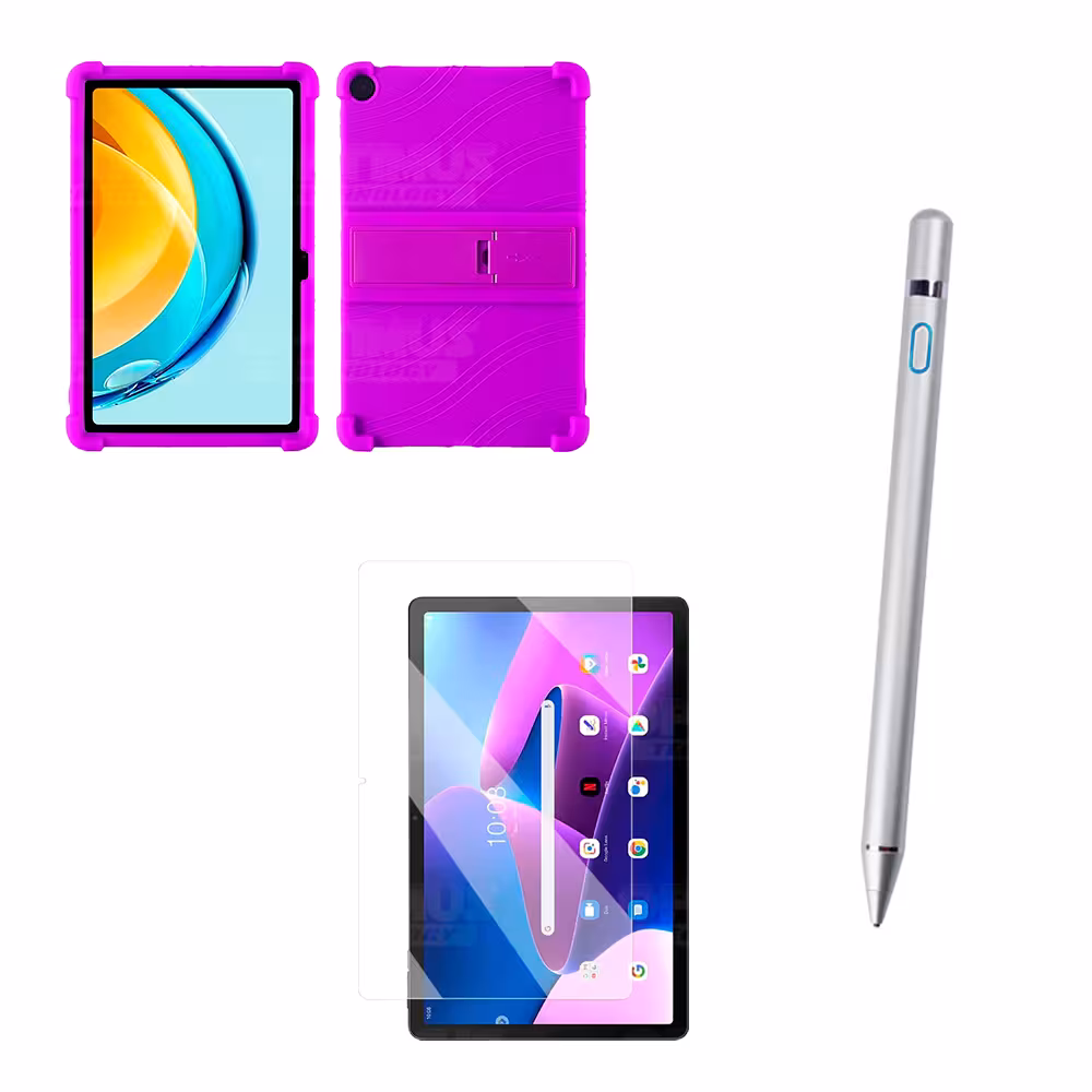 Combo Vidrio Templado + Estuche Protector Goma + Lápiz Digital Para Tablet Lenovo M10 3rth Gen (TB125FU) 10.6 2022