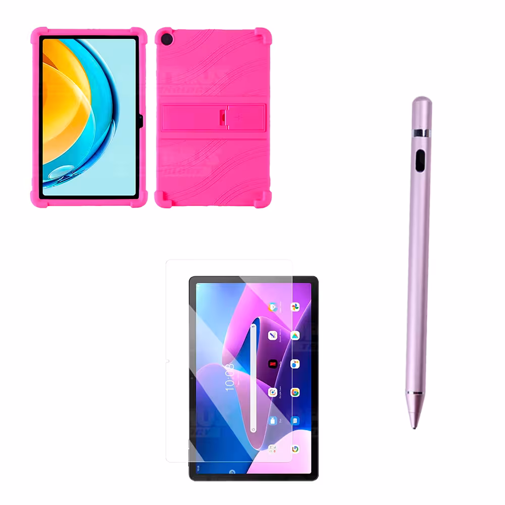 Combo Vidrio Templado + Estuche Protector Goma + Lápiz Digital Para Tablet Lenovo M10 3rth Gen (TB125FU) 10.6 2022