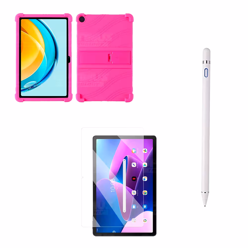 Combo Vidrio Templado + Estuche Protector Goma + Lápiz Digital Para Tablet Lenovo M10 3rth Gen (TB125FU) 10.6 2022