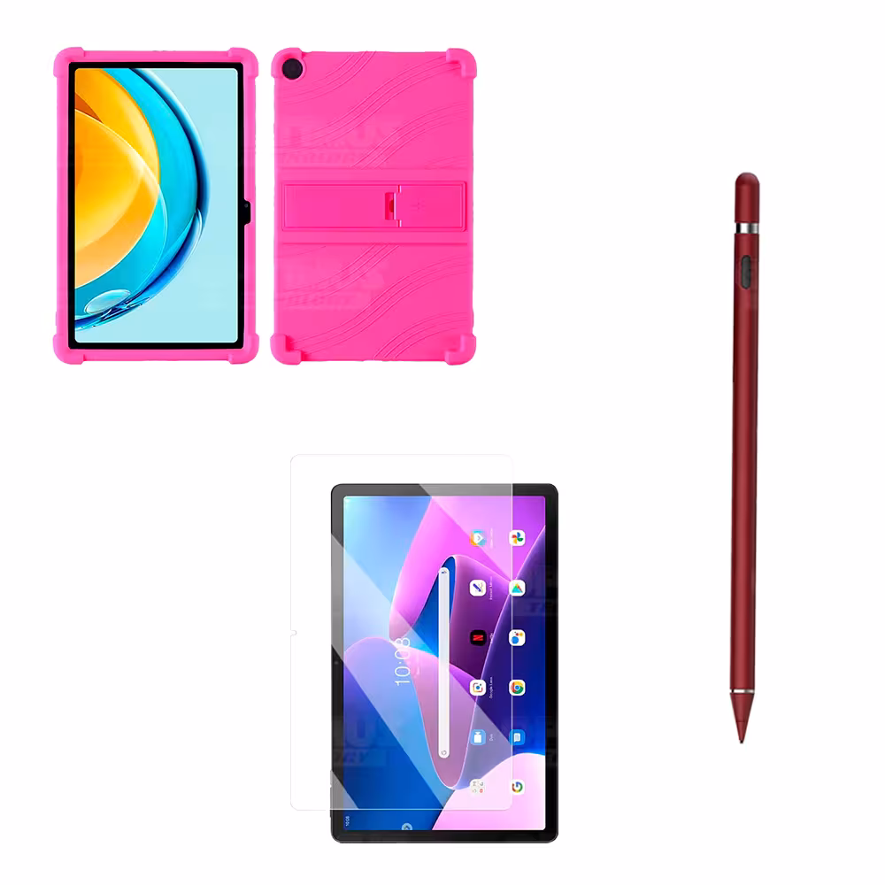 Combo Vidrio Templado + Estuche Protector Goma + Lápiz Digital Para Tablet Lenovo M10 3rth Gen (TB125FU) 10.6 2022