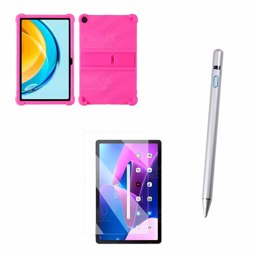 Combo Vidrio Templado + Estuche Protector Goma + Lápiz Digital Para Tablet Lenovo M10 3rth Gen (TB125FU) 10.6 2022
