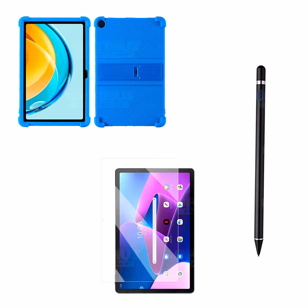 Combo Vidrio Templado + Estuche Protector Goma + Lápiz Digital Para Tablet Lenovo M10 3rth Gen (TB125FU) 10.6 2022