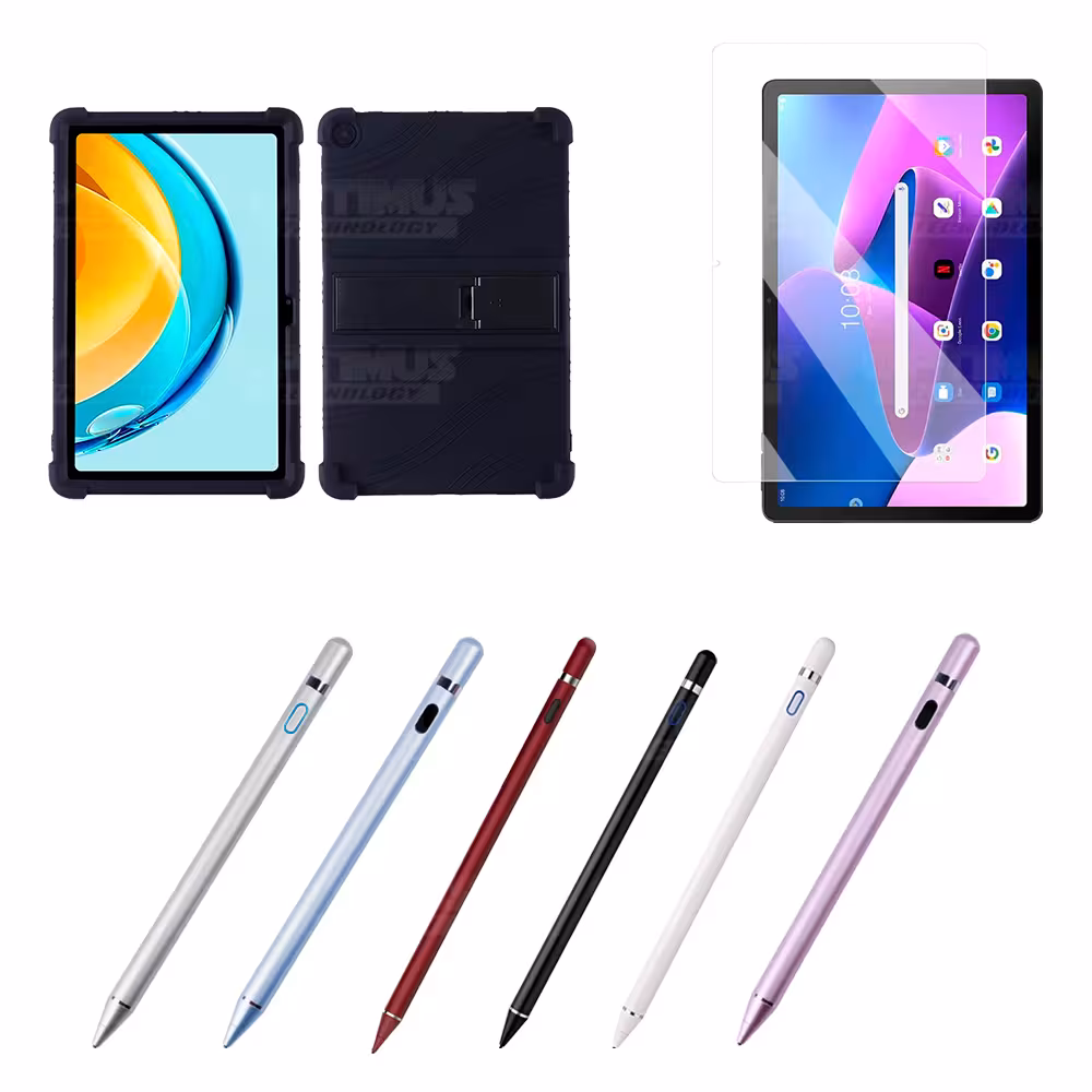 Combo Vidrio Templado + Estuche Protector Goma + Lápiz Digital Para Tablet Lenovo M10 3rth Gen (TB125FU) 10.6 2022
