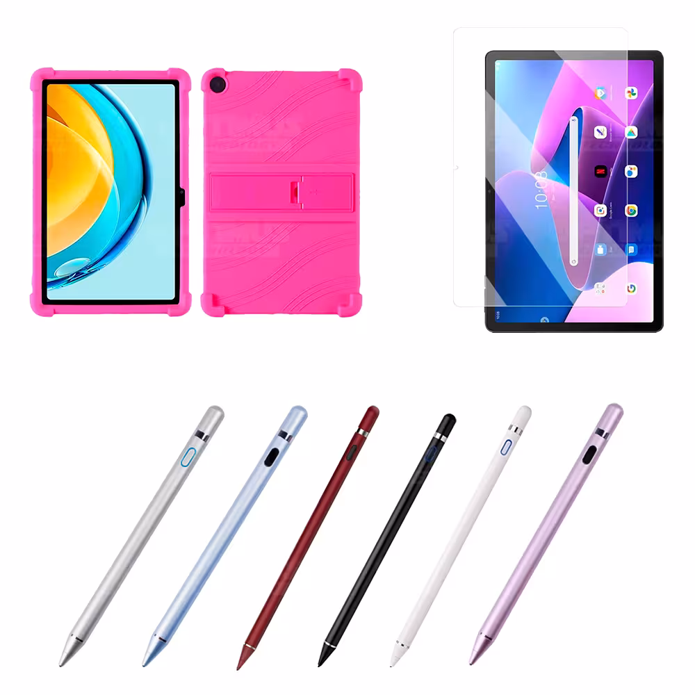 Combo Vidrio Templado + Estuche Protector Goma + Lápiz Digital Para Tablet Lenovo M10 3rth Gen (TB125FU) 10.6 2022