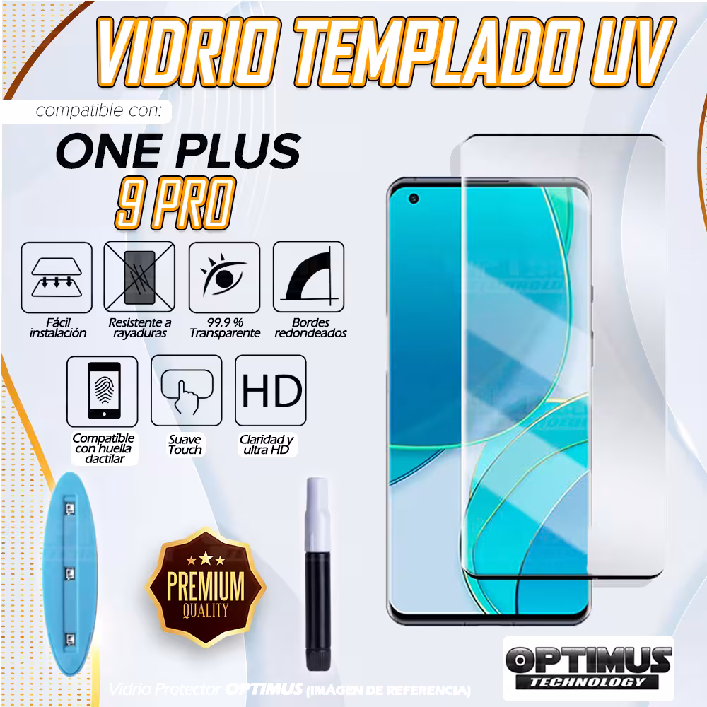 Kit Vidrio UV templado y Estuche Case Protector Oneplus 9 Pro