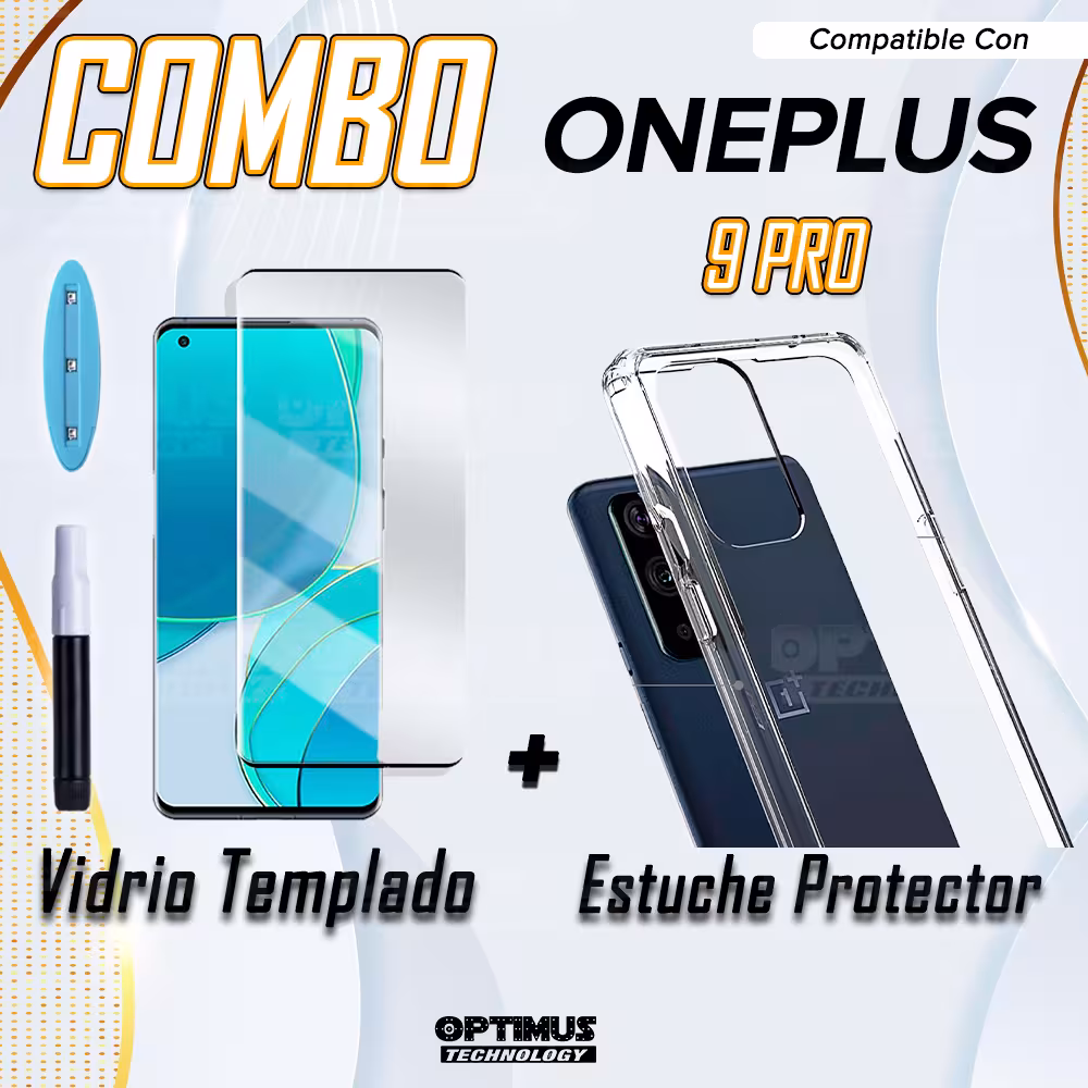 Kit Vidrio UV templado y Estuche Case Protector Oneplus 9 Pro