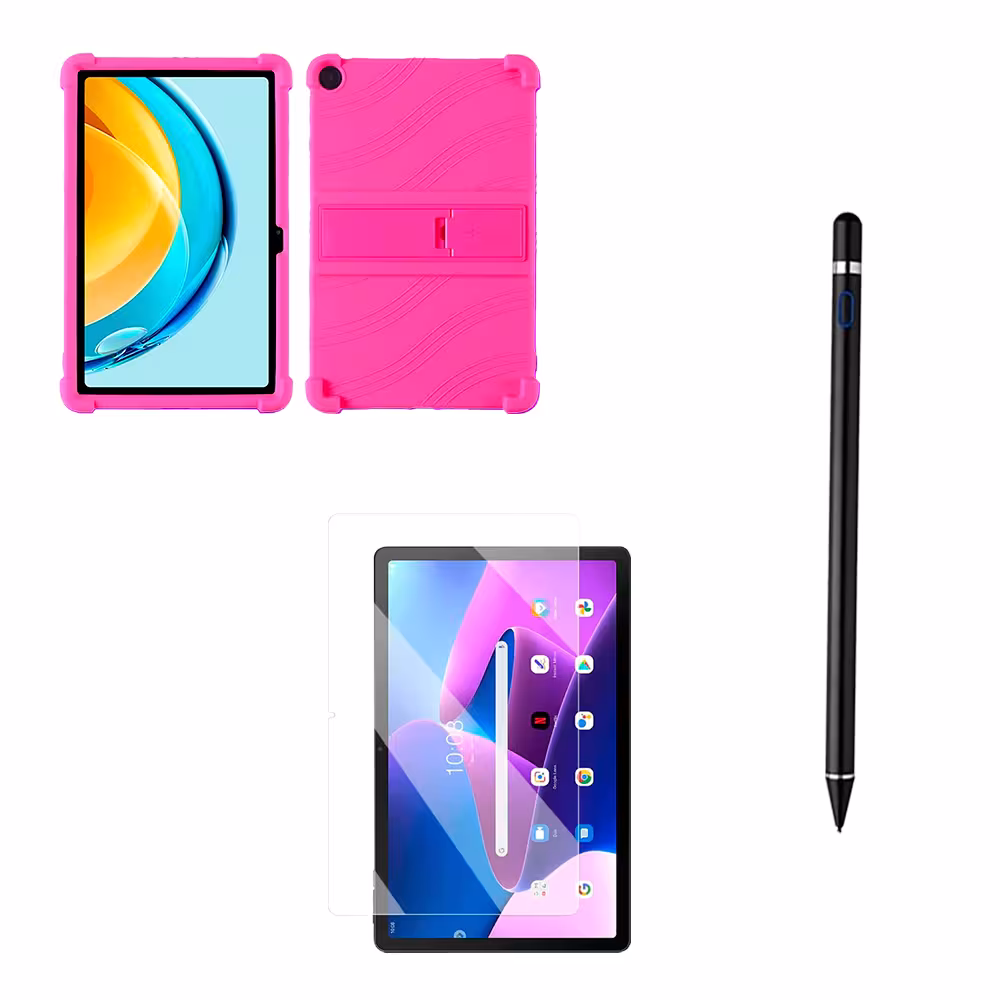 Combo Vidrio Templado + Estuche Protector Goma + Lápiz Digital Para Tablet Lenovo M10 3rth Gen (TB125FU) 10.6 2022
