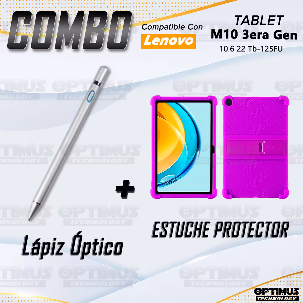 Combo Estuche Protector Goma + Lápiz Digital Para Tablet M10 Plus 3era Gen 10.6 2022 TB-125FU