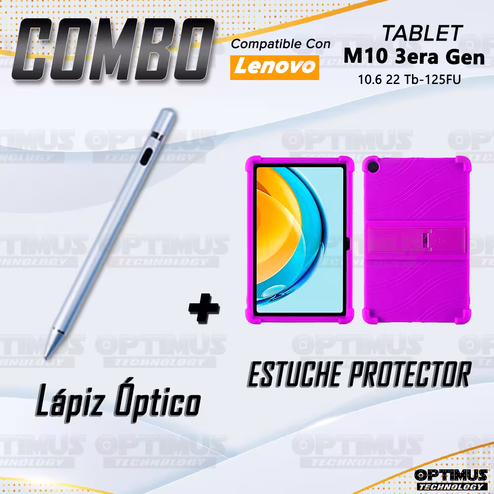 Combo Estuche Protector Goma + Lápiz Digital Para Tablet M10 Plus 3era Gen 10.6 2022 TB-125FU