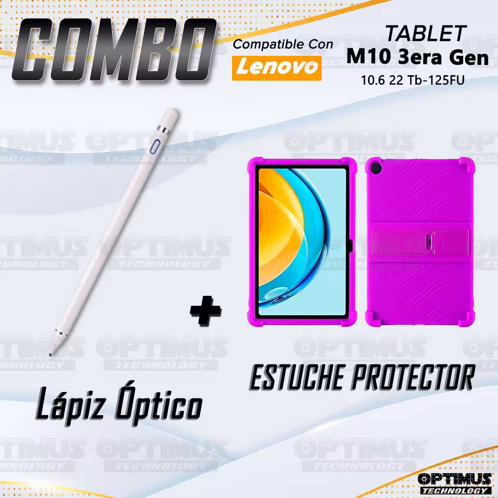 Combo Estuche Protector Goma + Lápiz Digital Para Tablet M10 Plus 3era Gen 10.6 2022 TB-125FU