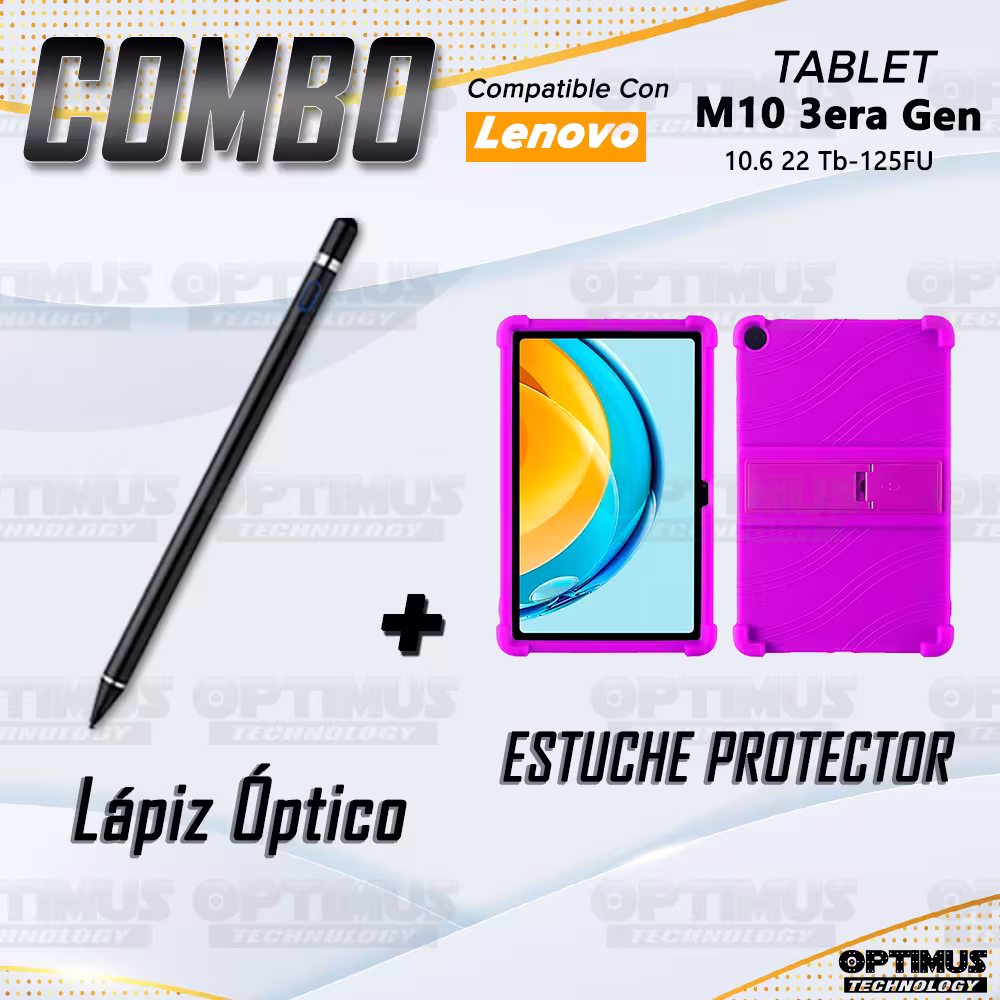 Combo Estuche Protector Goma + Lápiz Digital Para Tablet M10 Plus 3era Gen 10.6 2022 TB-125FU