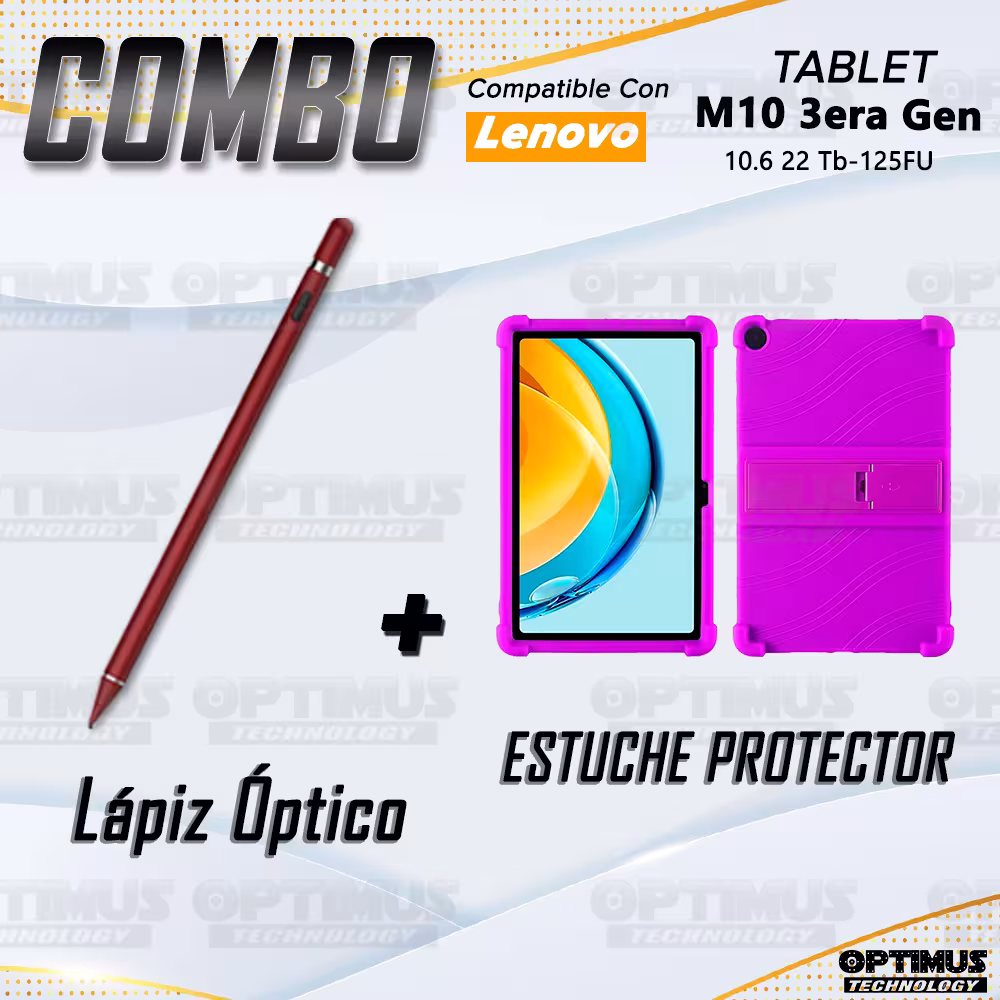 Combo Estuche Protector Goma + Lápiz Digital Para Tablet M10 Plus 3era Gen 10.6 2022 TB-125FU