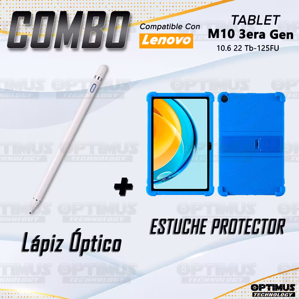 Combo Estuche Protector Goma + Lápiz Digital Para Tablet M10 Plus 3era Gen 10.6 2022 TB-125FU