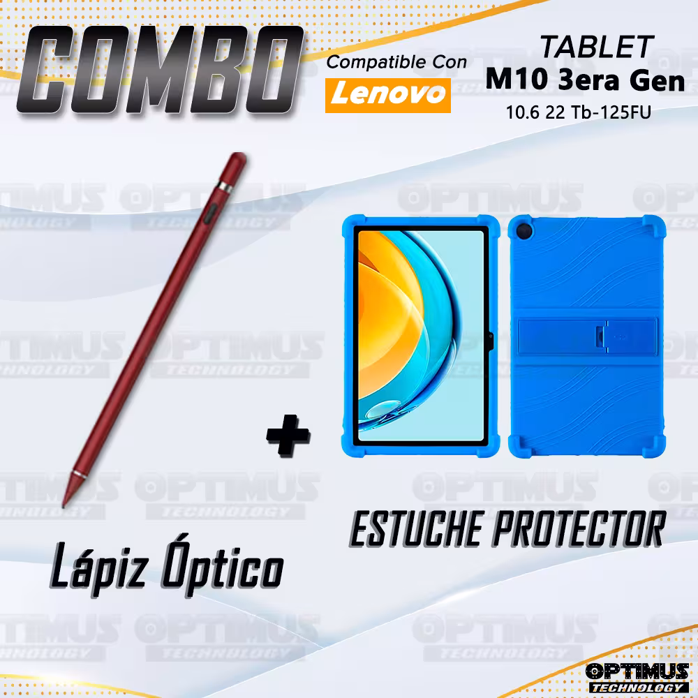 Combo Estuche Protector Goma + Lápiz Digital Para Tablet M10 Plus 3era Gen 10.6 2022 TB-125FU