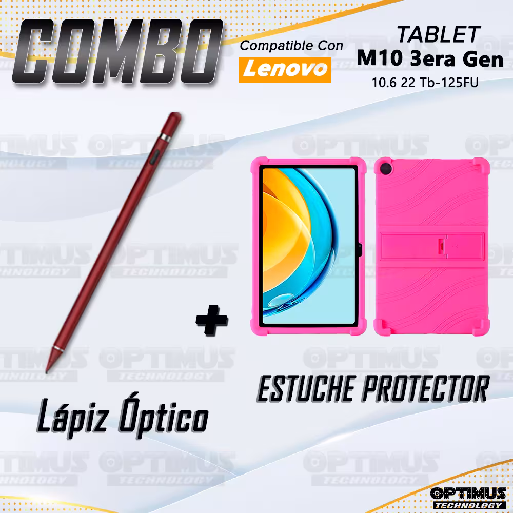 Combo Estuche Protector Goma + Lápiz Digital Para Tablet M10 Plus 3era Gen 10.6 2022 TB-125FU