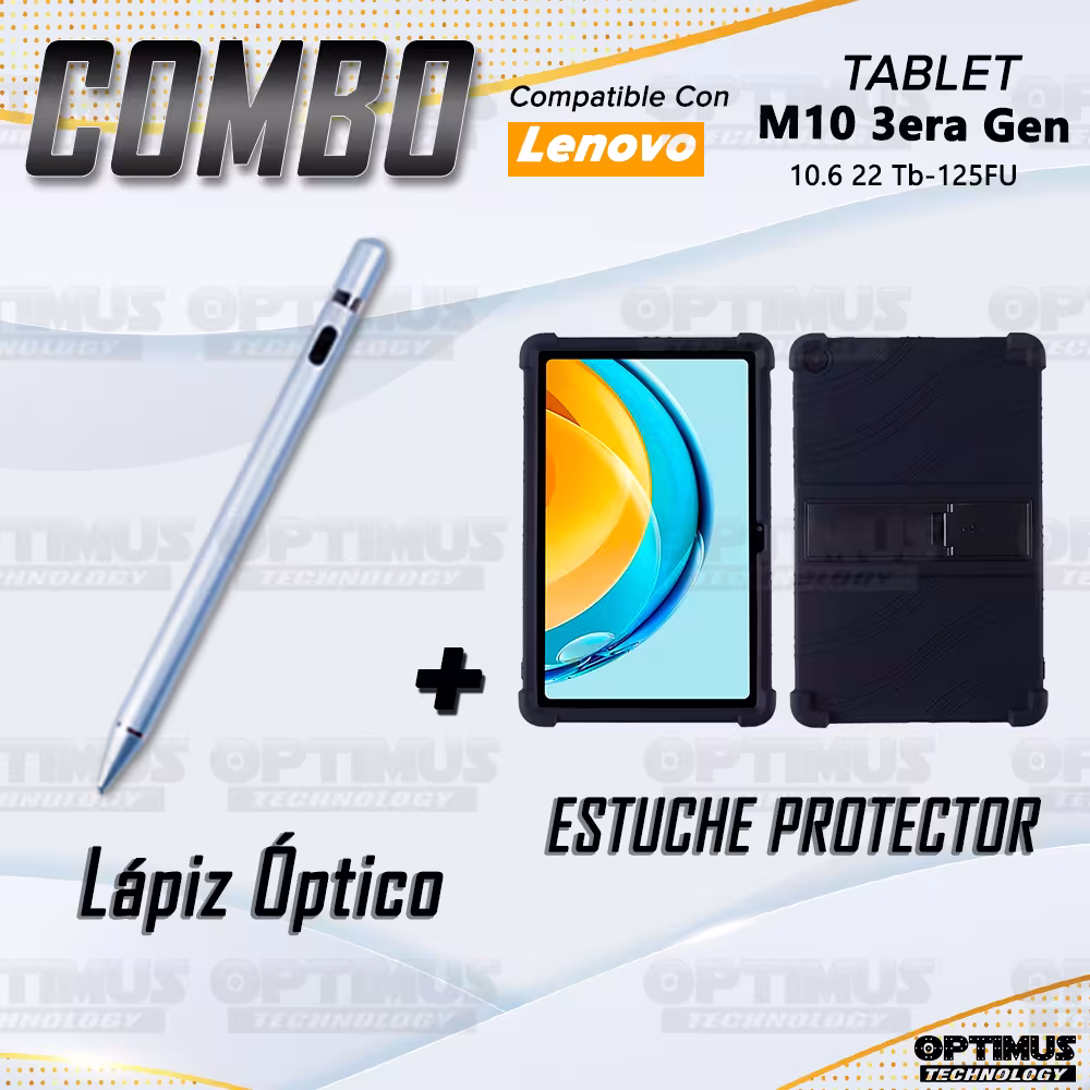 Combo Estuche Protector Goma + Lápiz Digital Para Tablet M10 Plus 3era Gen 10.6 2022 TB-125FU