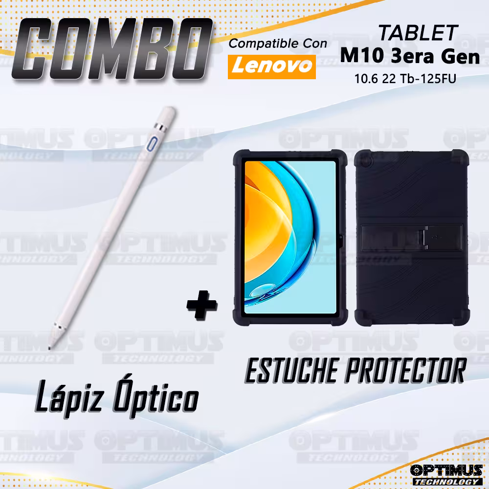 Combo Estuche Protector Goma + Lápiz Digital Para Tablet M10 Plus 3era Gen 10.6 2022 TB-125FU