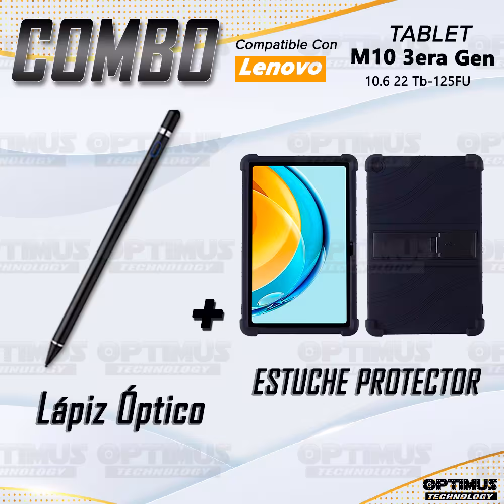 Combo Estuche Protector Goma + Lápiz Digital Para Tablet M10 Plus 3era Gen 10.6 2022 TB-125FU