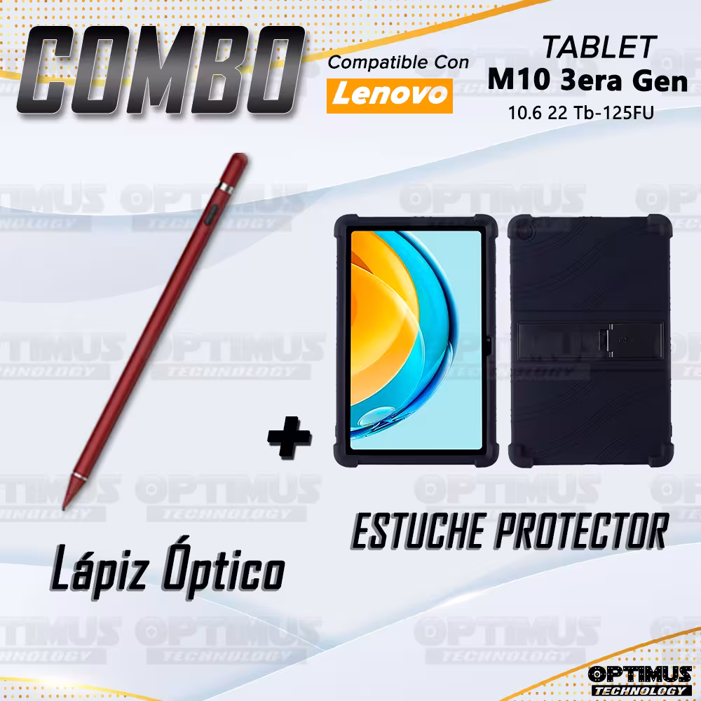 Combo Estuche Protector Goma + Lápiz Digital Para Tablet M10 Plus 3era Gen 10.6 2022 TB-125FU