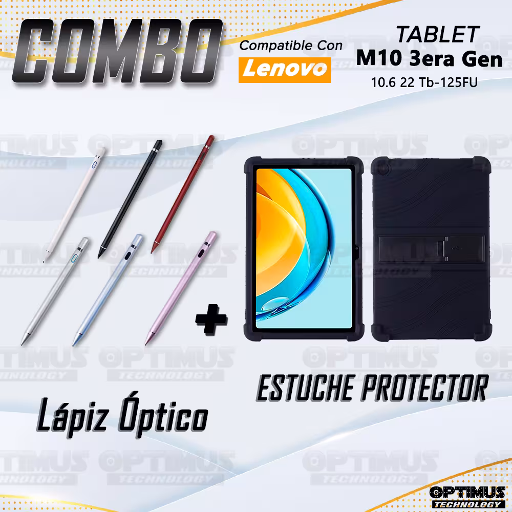 Combo Estuche Protector Goma + Lápiz Digital Para Tablet M10 Plus 3era Gen 10.6 2022 TB-125FU