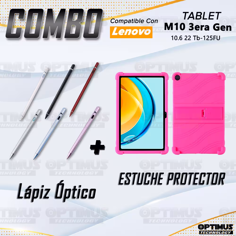 Combo Estuche Protector Goma + Lápiz Digital Para Tablet M10 Plus 3era Gen 10.6 2022 TB-125FU