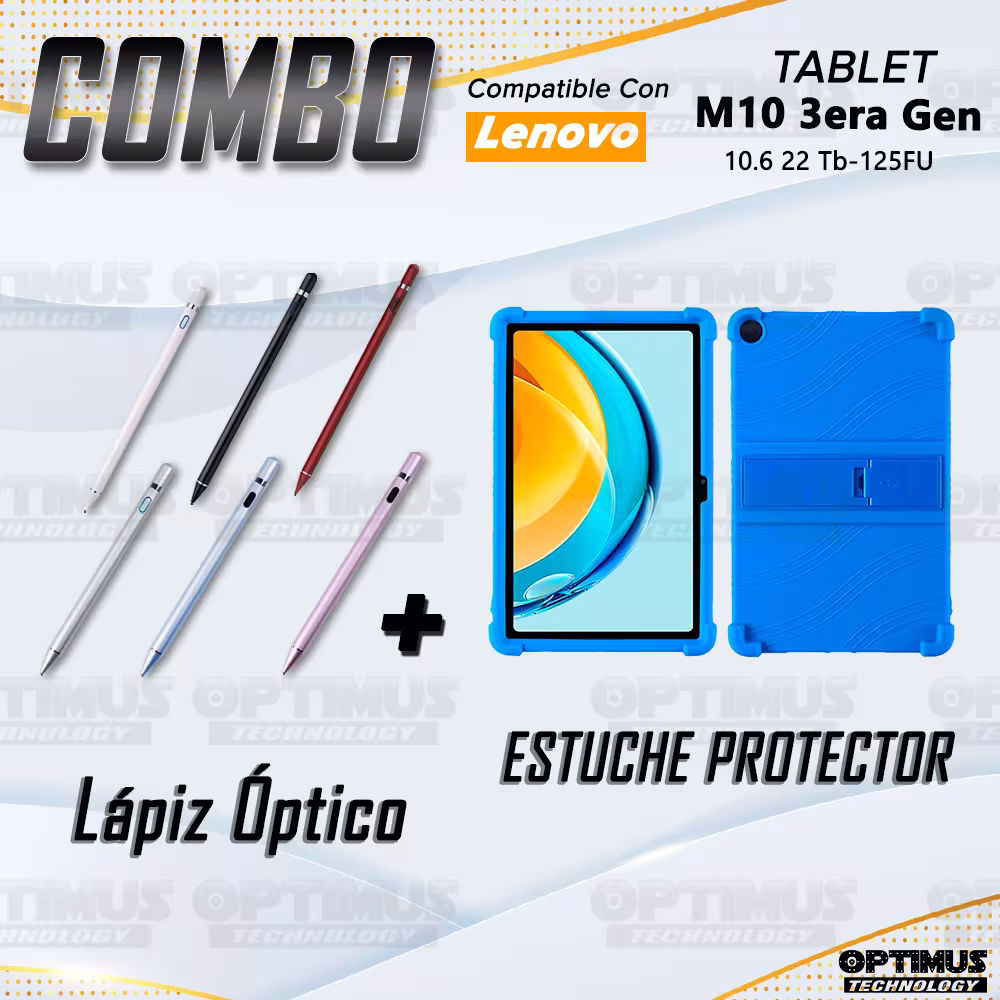 Combo Estuche Protector Goma + Lápiz Digital Para Tablet M10 Plus 3era Gen 10.6 2022 TB-125FU