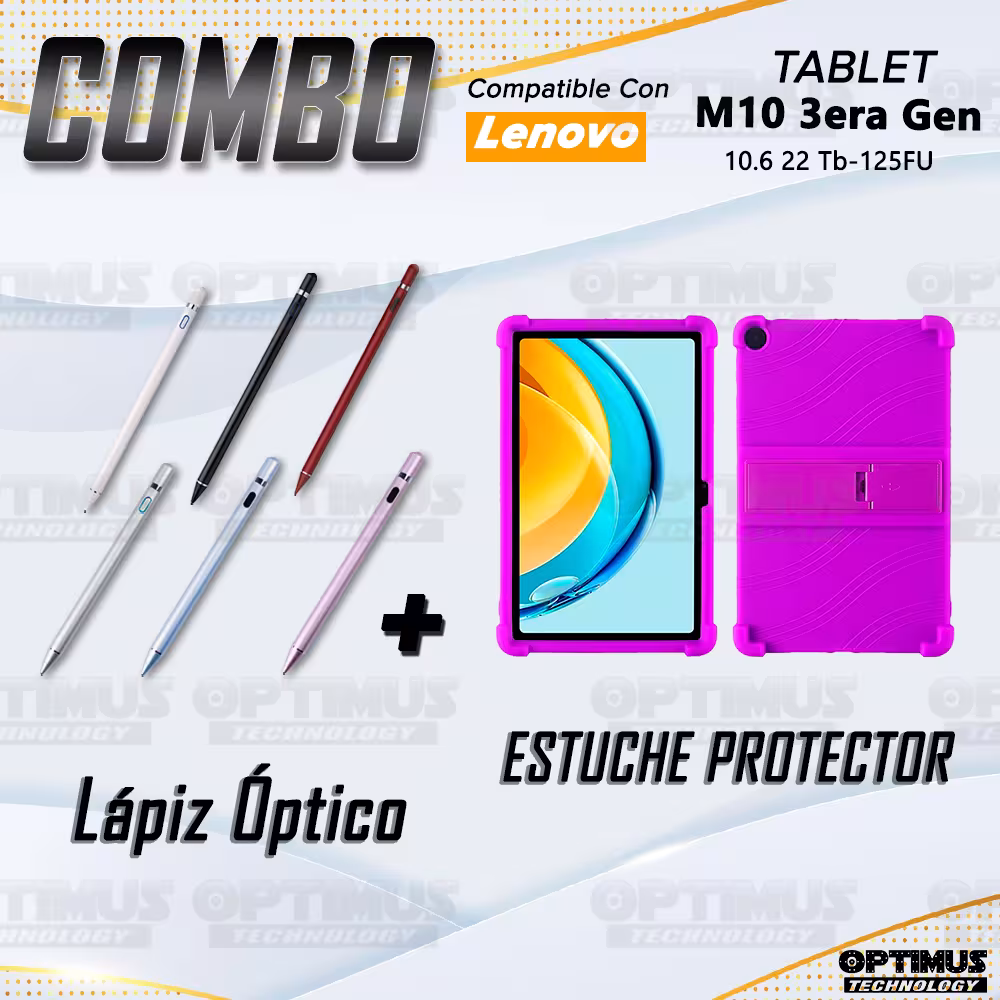 Combo Estuche Protector Goma + Lápiz Digital Para Tablet M10 Plus 3era Gen 10.6 2022 TB-125FU