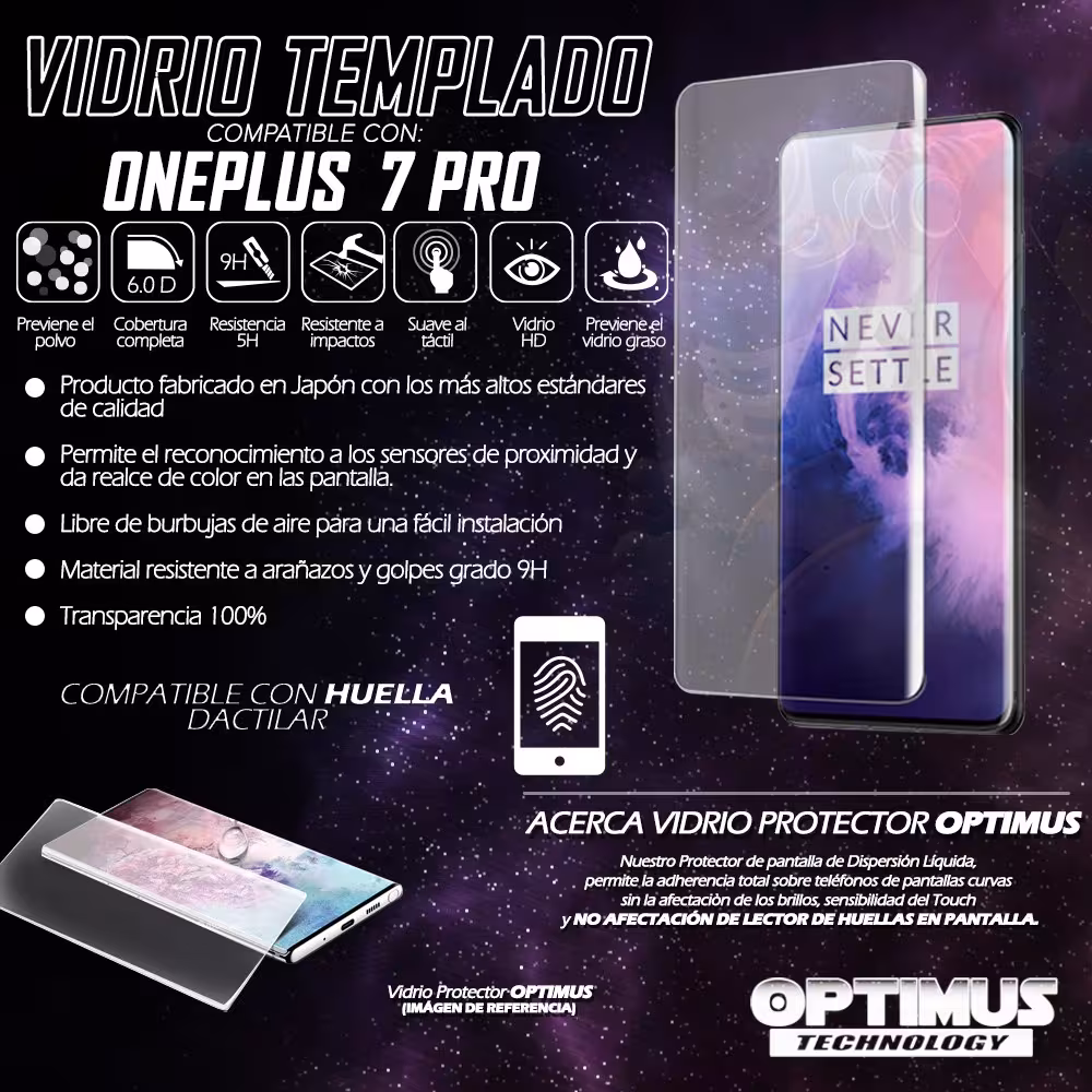 Kit Vidrio UV templado liquido y Estuche Case Forro Protector para Celular Oneplus 7 Pro