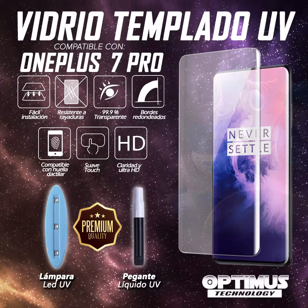 Kit Vidrio UV templado liquido y Estuche Case Forro Protector para Celular Oneplus 7 Pro