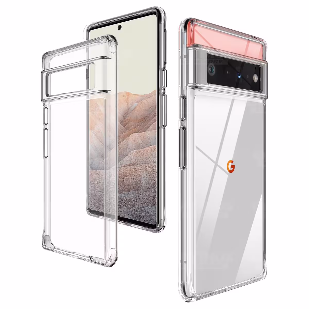Kit Vidrio templado curvo 6D y Estuche Case Forro Protector para celular Google Pixel 6 Pro