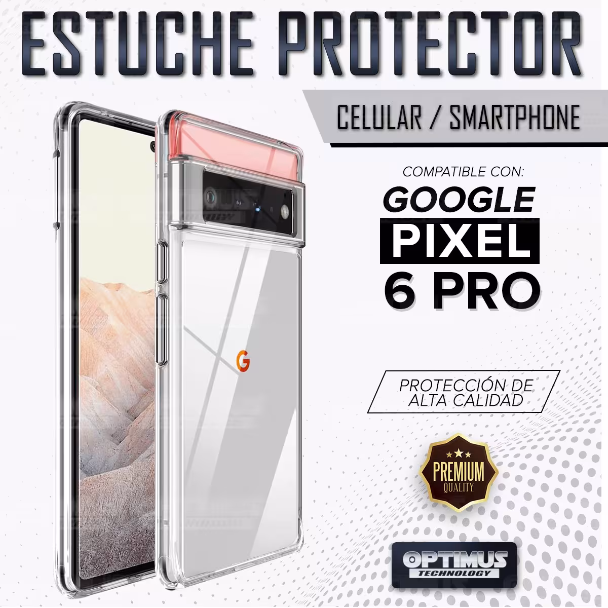 Kit Vidrio templado curvo 6D y Estuche Case Forro Protector para celular Google Pixel 6 Pro