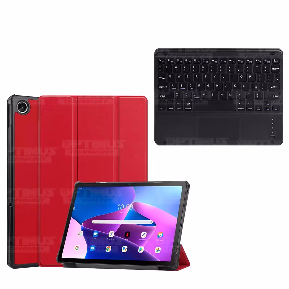 Kit Case Folio Protector + Teclado Mouse Touchpad Bluetooth para Tablet Lenovo Tab M10 Plus 3era Gen 10.6 2022 TB-125FU