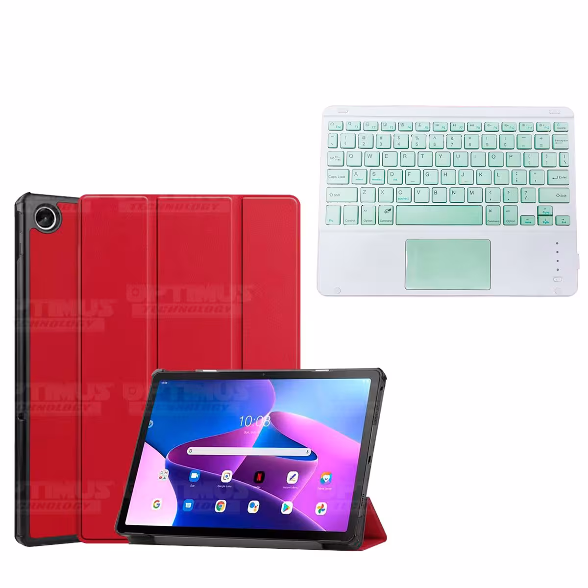 Kit Case Folio Protector + Teclado Mouse Touchpad Bluetooth para Tablet Lenovo Tab M10 Plus 3era Gen 10.6 2022 TB-125FU