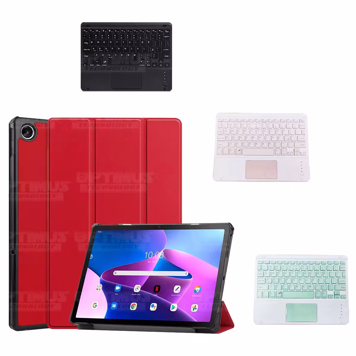 Kit Case Folio Protector + Teclado Mouse Touchpad Bluetooth para Tablet Lenovo Tab M10 Plus 3era Gen 10.6 2022 TB-125FU