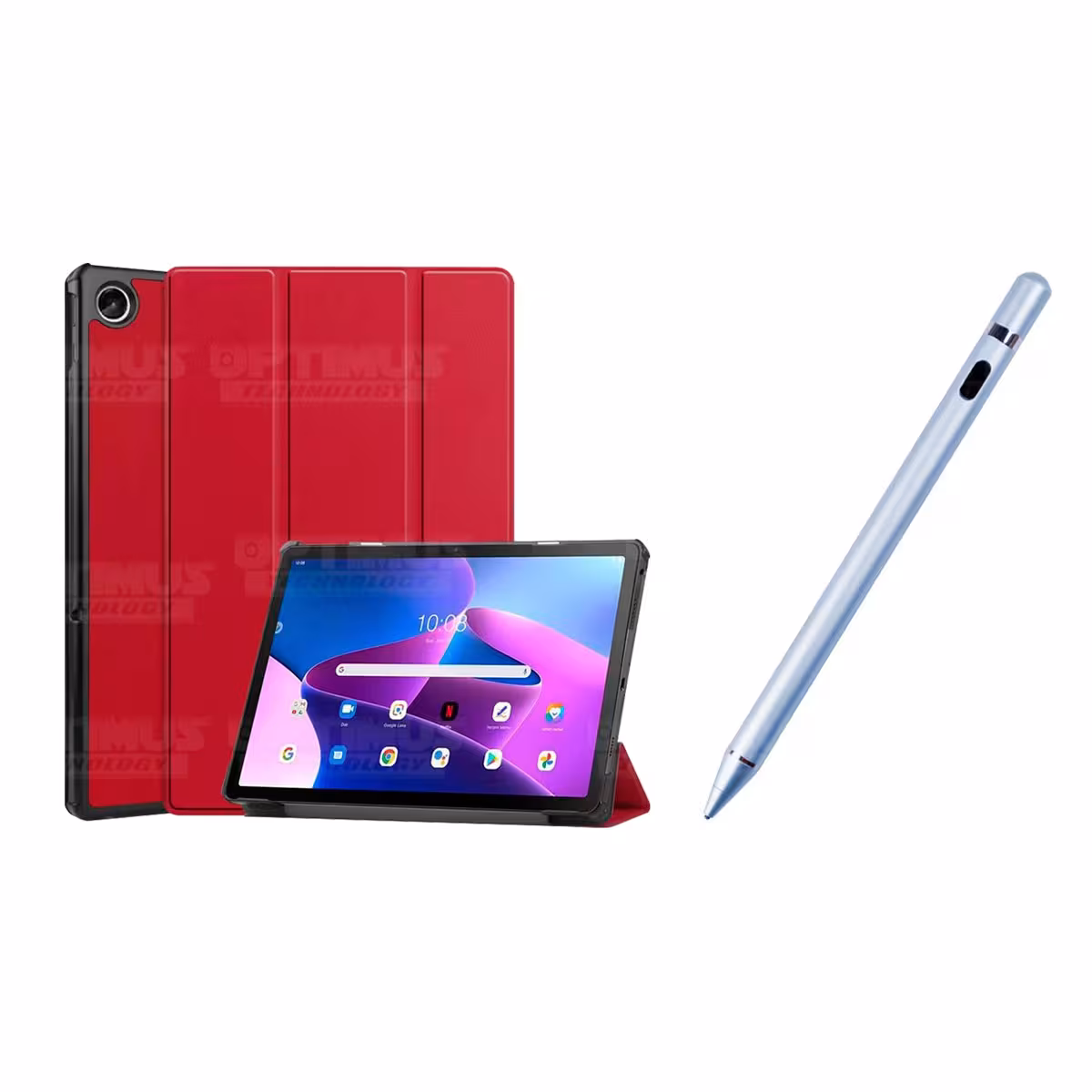 Kit Case Forro Protector + Lápiz Óptico Digital Stylus Pen para Tablet Lenovo Tab M10 Plus 3era Gen 10.6 2022 TB-125FU / TB-128F