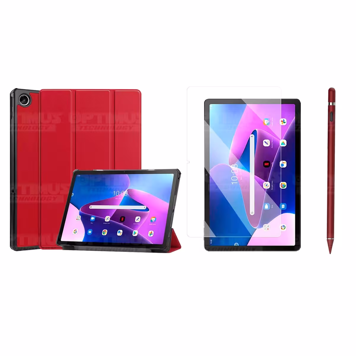 Kit Vidrio templado + Case Protector + Lápiz Digital Tablet Lenovo Tab M10 Plus 3era Gen 10.6 2022 TB-125FU / TB-128F