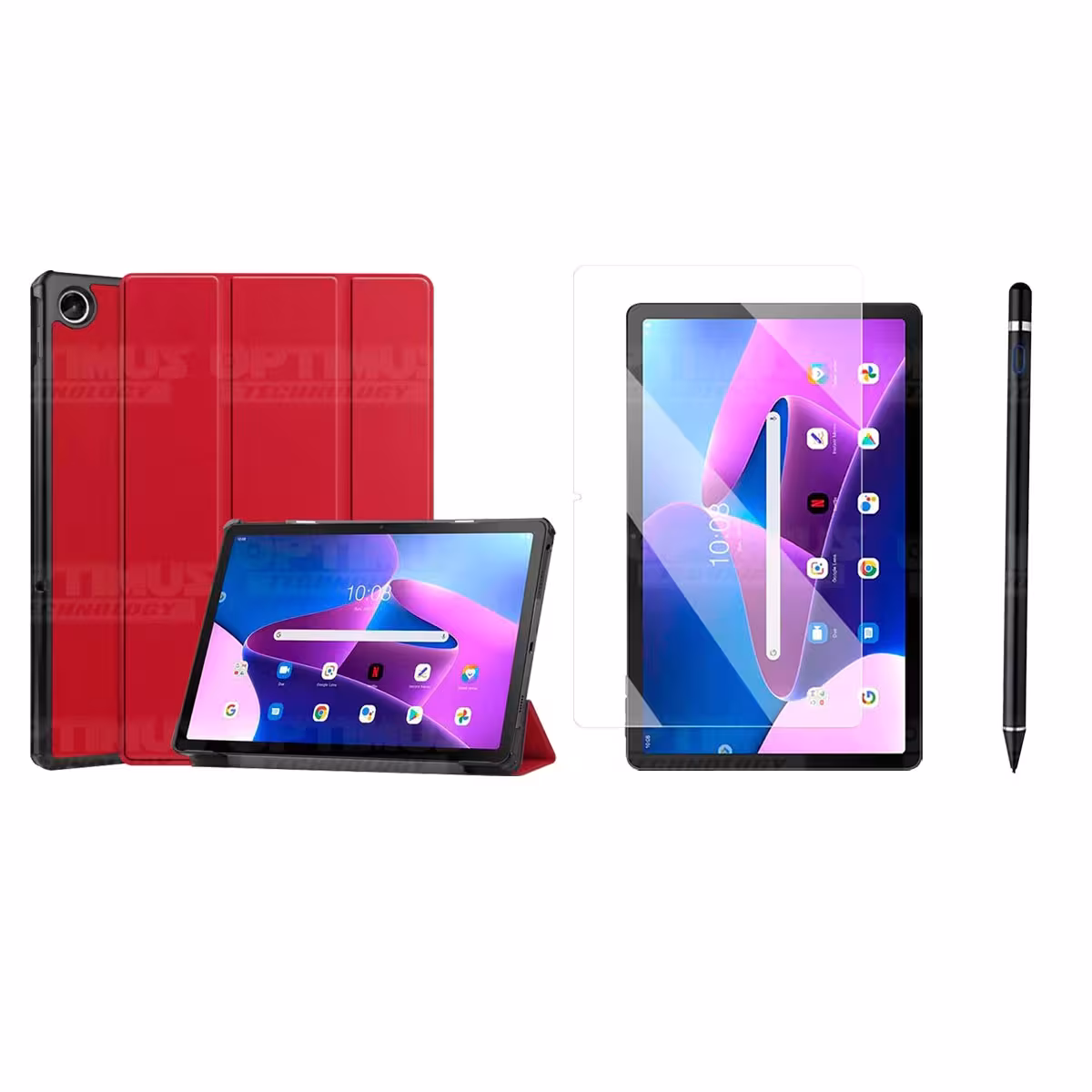 Kit Vidrio templado + Case Protector + Lápiz Digital Tablet Lenovo Tab M10 Plus 3era Gen 10.6 2022 TB-125FU / TB-128F