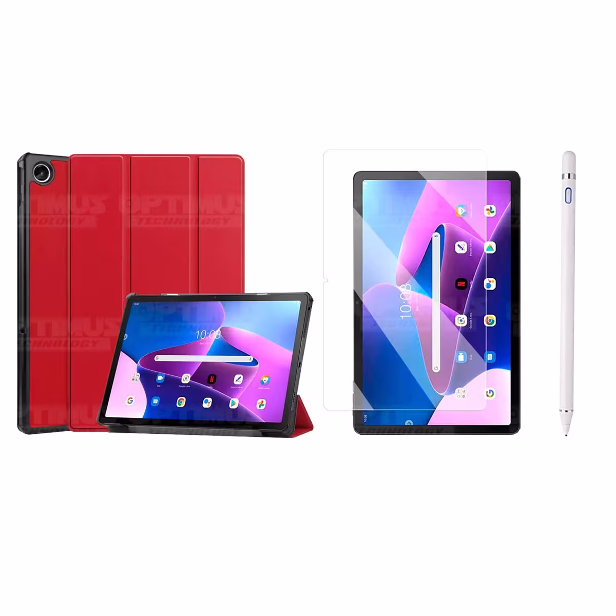 Kit Vidrio templado + Case Protector + Lápiz Digital Tablet Lenovo Tab M10 Plus 3era Gen 10.6 2022 TB-125FU / TB-128F